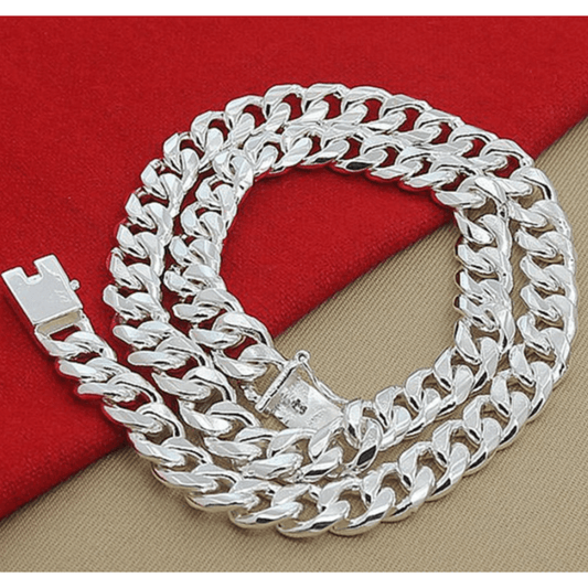 10mm cuban link bracelet - Bracelets-SLV-JWLRY